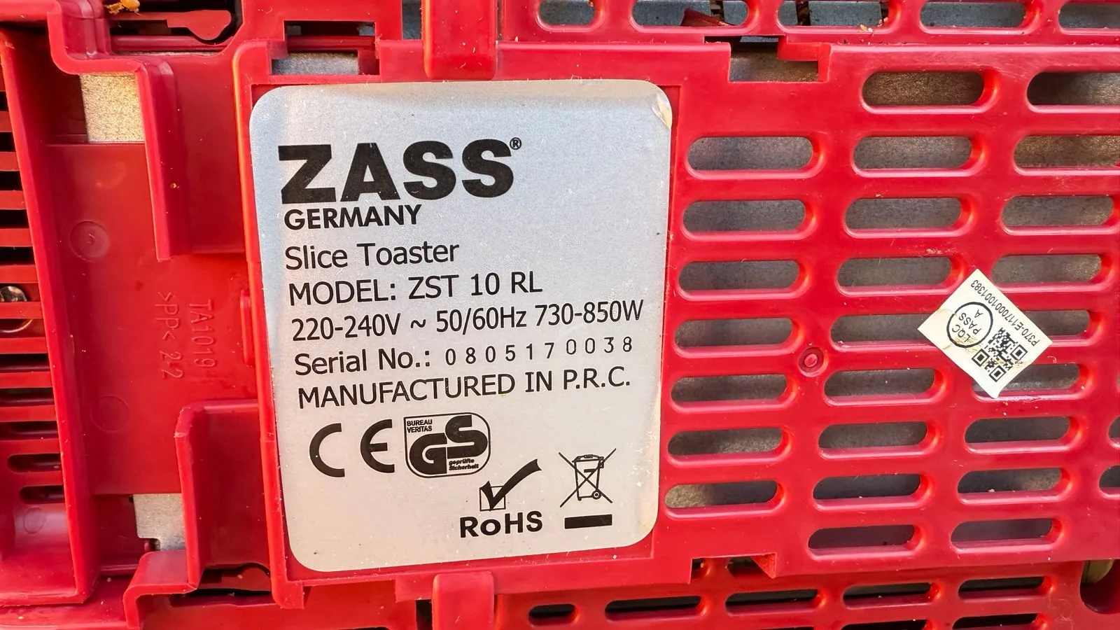 imagine 2  pentru anuntul Vand toaster Zass folosit